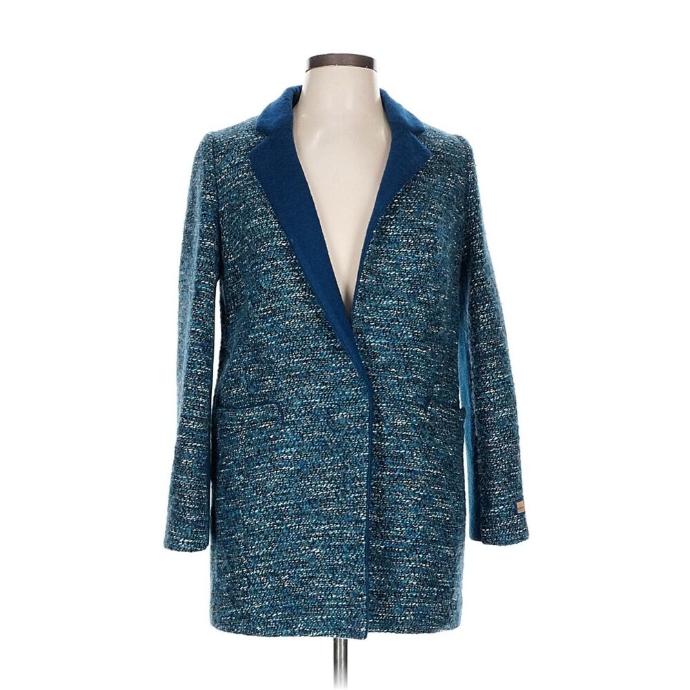 Pierre Cardin Paris Tweed Blue Long Line Blazer Jacket Large